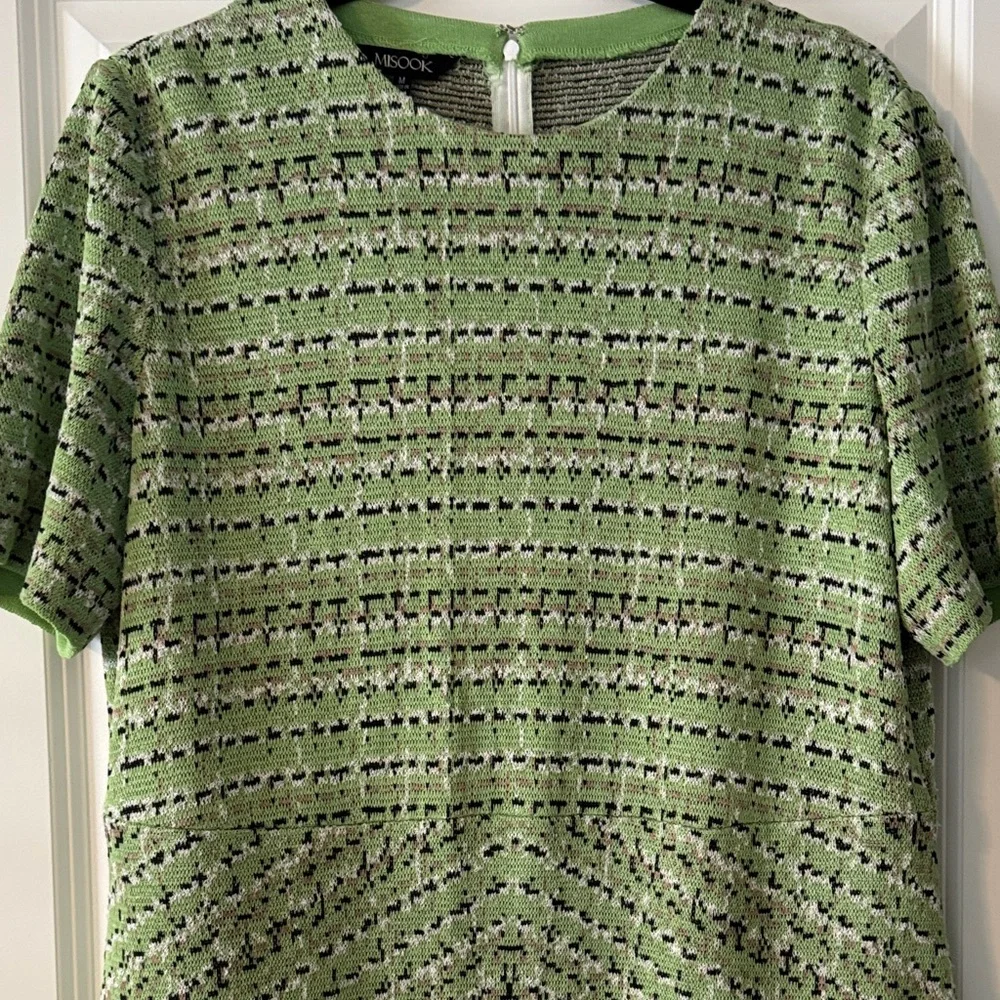 Misook Green Patterned Midi Dress - Picture 6 of 7